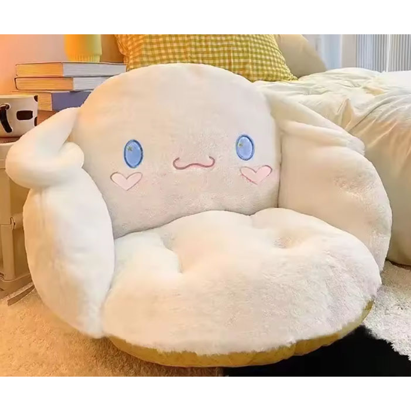 Almofada peluche com encosto grande e fofa do Cinnamoroll ou Kuromi Kawaii 3