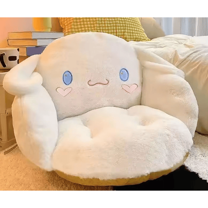 Almofada peluche com encosto grande e fofa do Cinnamoroll ou Kuromi Kawaii 3