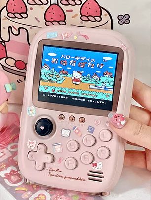 Mini Power Bank Kitty Console de Jogos Portátil Retrô com Tela Colorida e Luz Suave