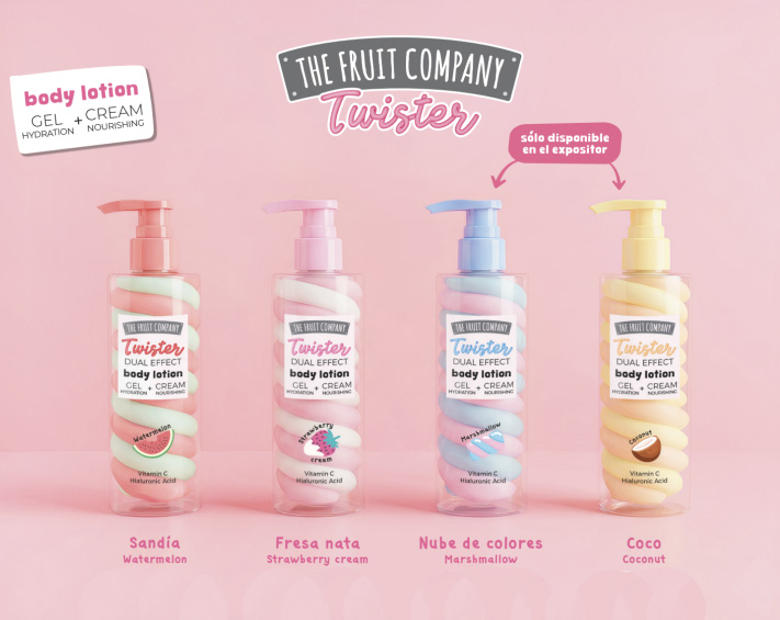 Loção Corporal Twister com Exibição de Duplo Efeito e Aromas Sortidos - The Fruit Company 2