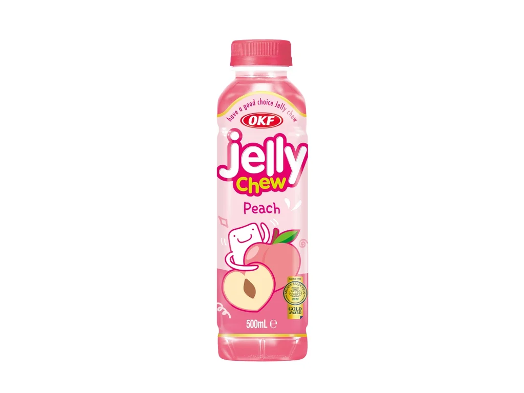 Bebida de gelatina sabor pÃªssego OKF 500ml KOR 1