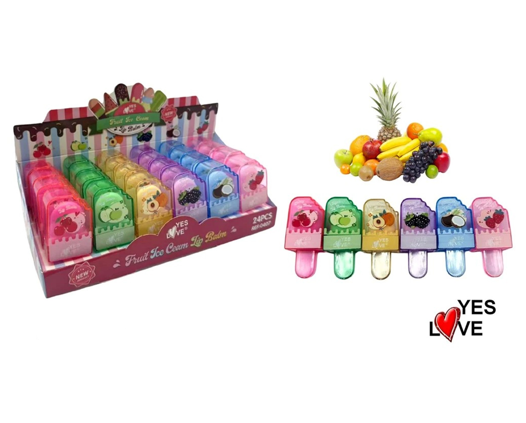 Bálsamo Labial Gelado Sorvete de Frutas Yes Love 1