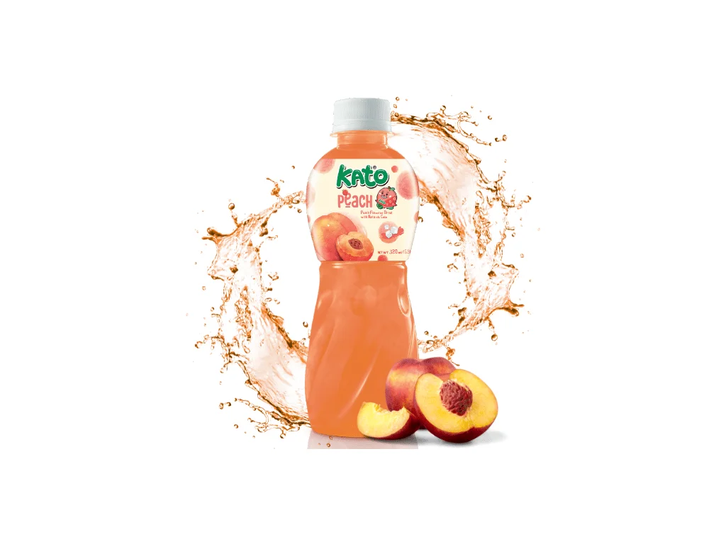 Suco de pÃªssego Kato com gelatina de nata de coco 320ml 1