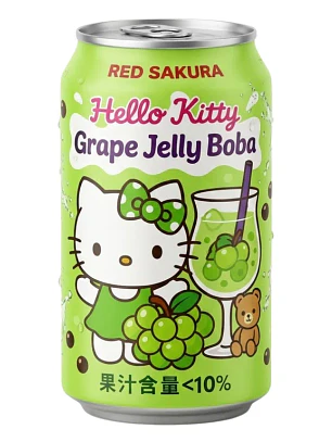 Bebida Red Sakura Hello Kitty sabor uva com boba de gelatina 310ml TWN