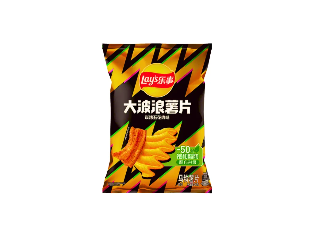 Batata Lay's Deep Ridged Grilled Pork 70g CHN 1