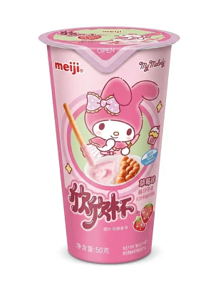 Meiji My Melody Strawberry Cream Stick Biscuit 50g CHN