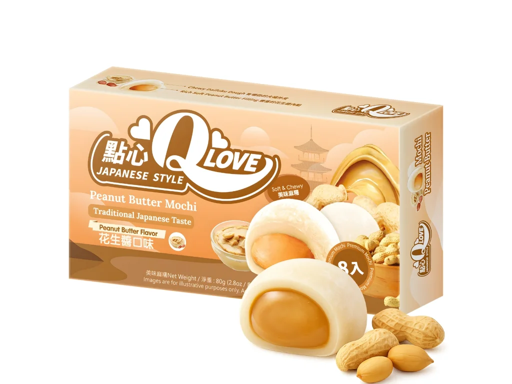 QLove Mini Mochi de Manteiga de Amendoim 80g TWN 1