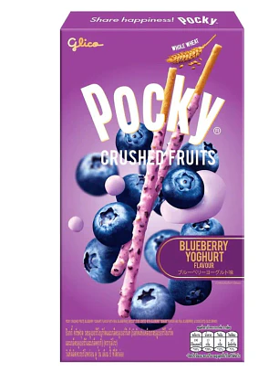 Iogurte de mirtilo com frutas trituradas Glico Pocky 38g