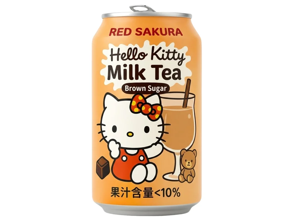 ChÃ¡ de AÃ§Ãºcar Mascavo Hello Kitty com Sakura Vermelha 310ml TWN 1