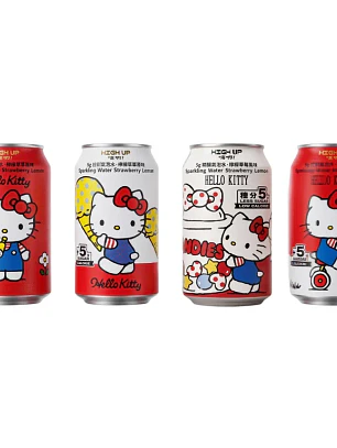 Ãgua com gÃ¡s sabor limonada de morango com menos aÃ§Ãºcar High Up Hello Kitty 330ml