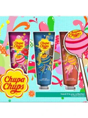 CHUPA CHUPS CREME PARA AS MÃOS SET (STRAWBERRY, TUTTI FRUTTI, COLA)