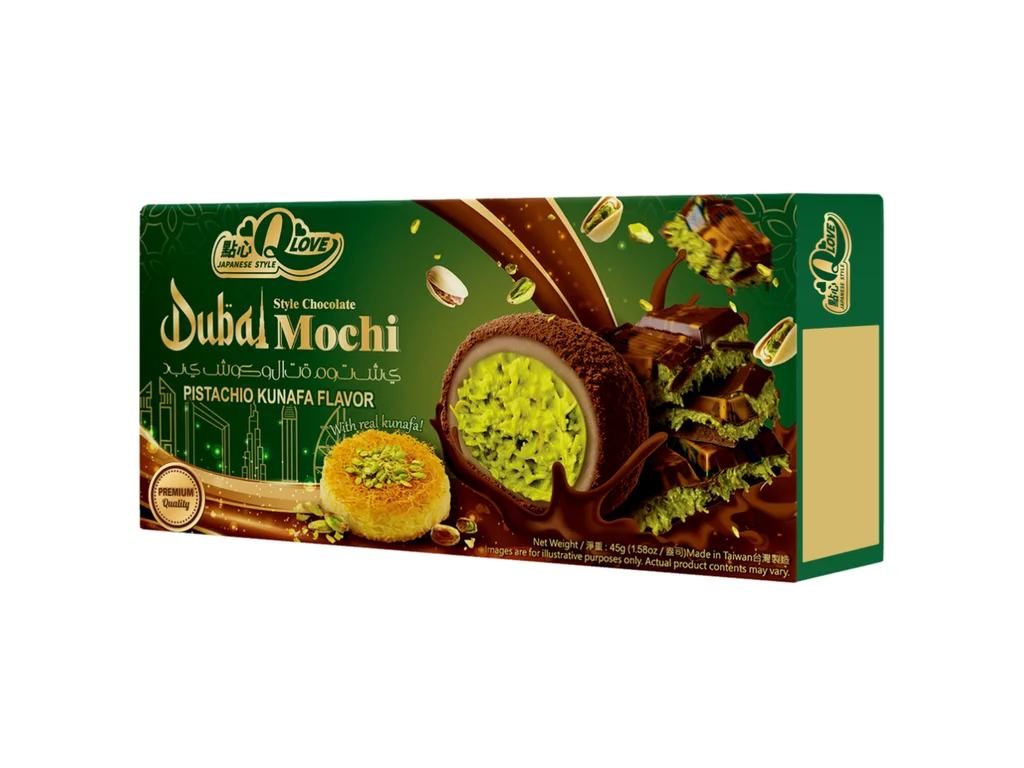 QLove Dubai Chocolate e Pistache Kunafa Deluxe Mochi 45g TWN 1