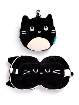 Almofada de viagem e máscara para dormir Relaxeazzz - Gato