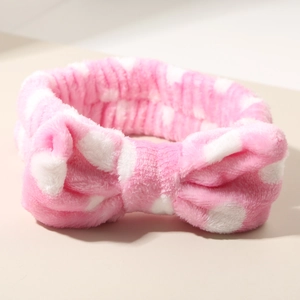 Faixa de cabelo macia de pelúcia com laço 2