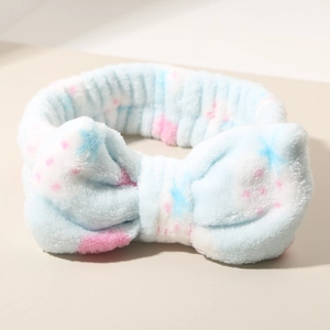 Faixa de cabelo macia de pelúcia com laço 6