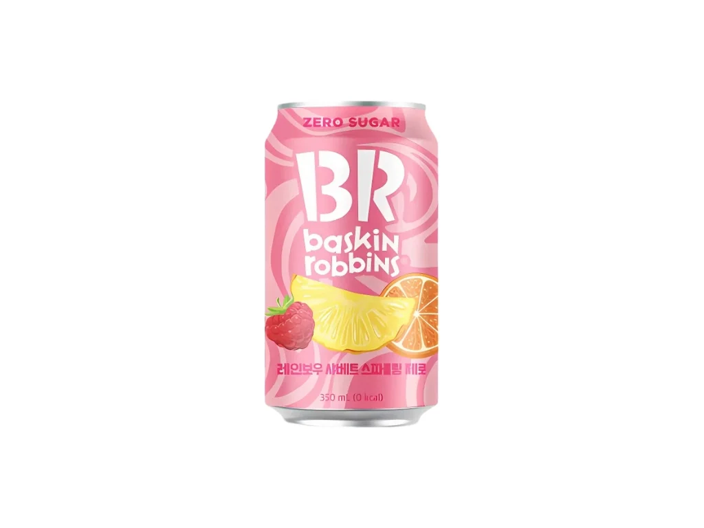 Bebida gaseificada Baskin Robbins Zero Rainbow Sherbet 350ml KOR 1