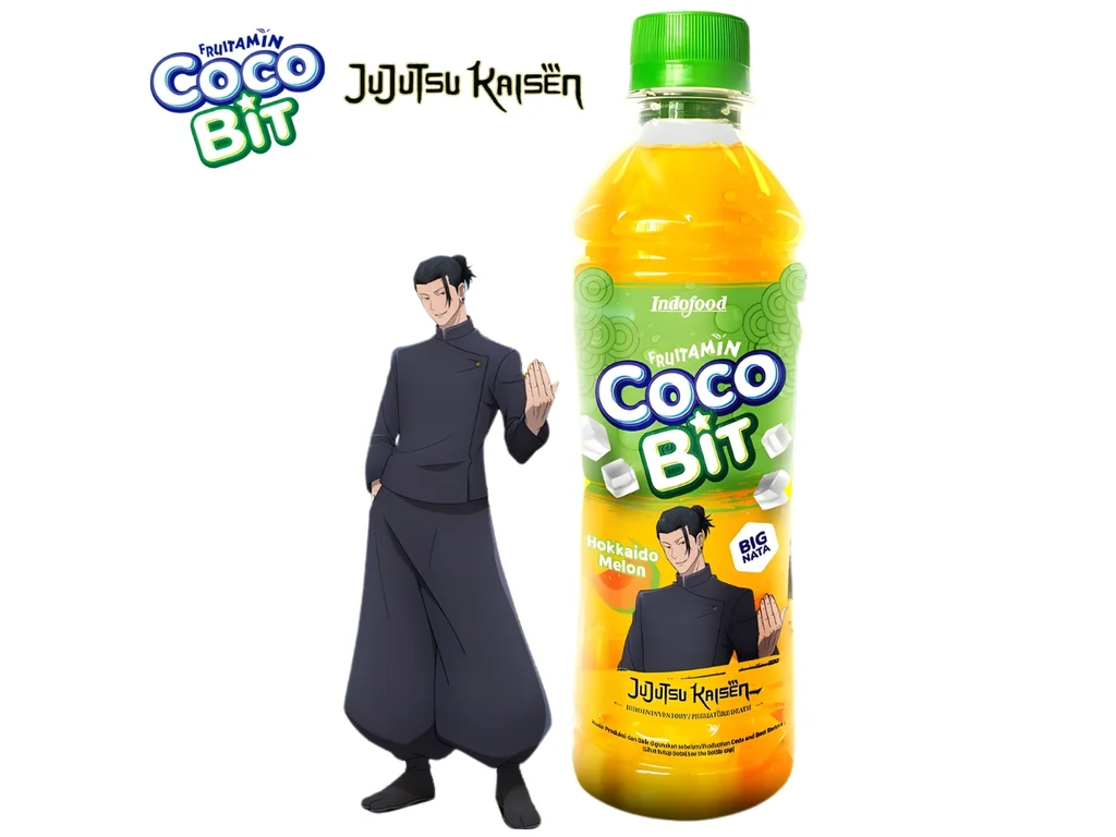 Fruitamin Jujutsu Kaisen Hokkaido Suco de Melão com Nata de Coco 350ml IND 1