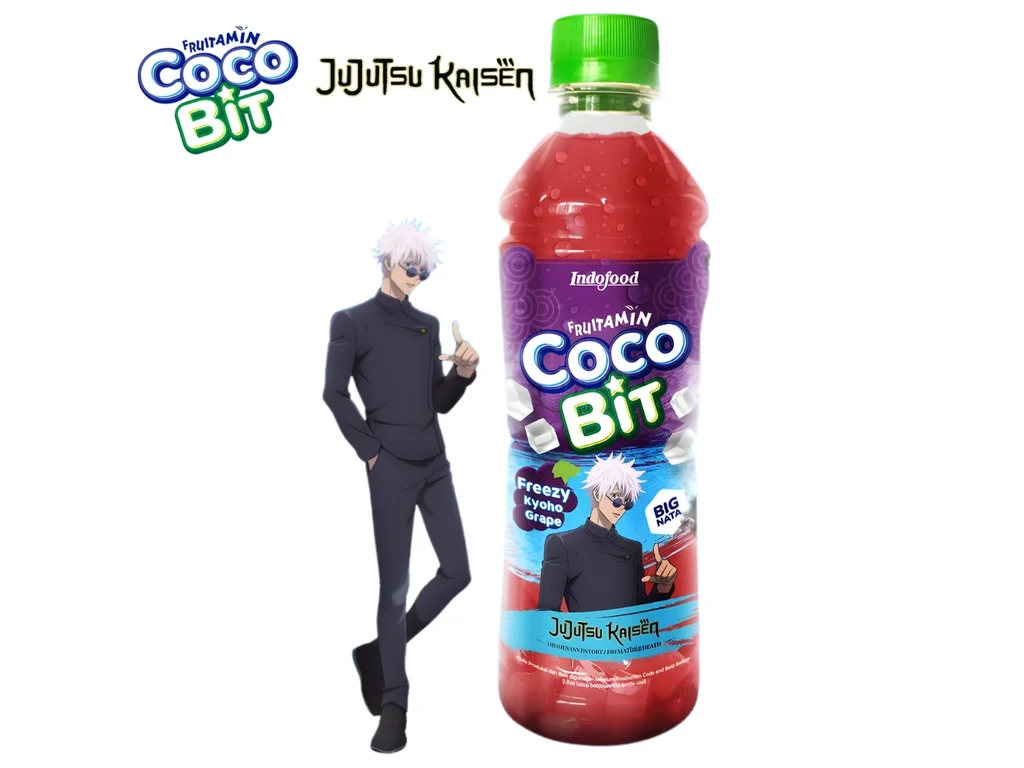 Fruitamin Jujutsu Kaisen Kyoho Suco de Uva com Nata de Coco 350ml IDN 1