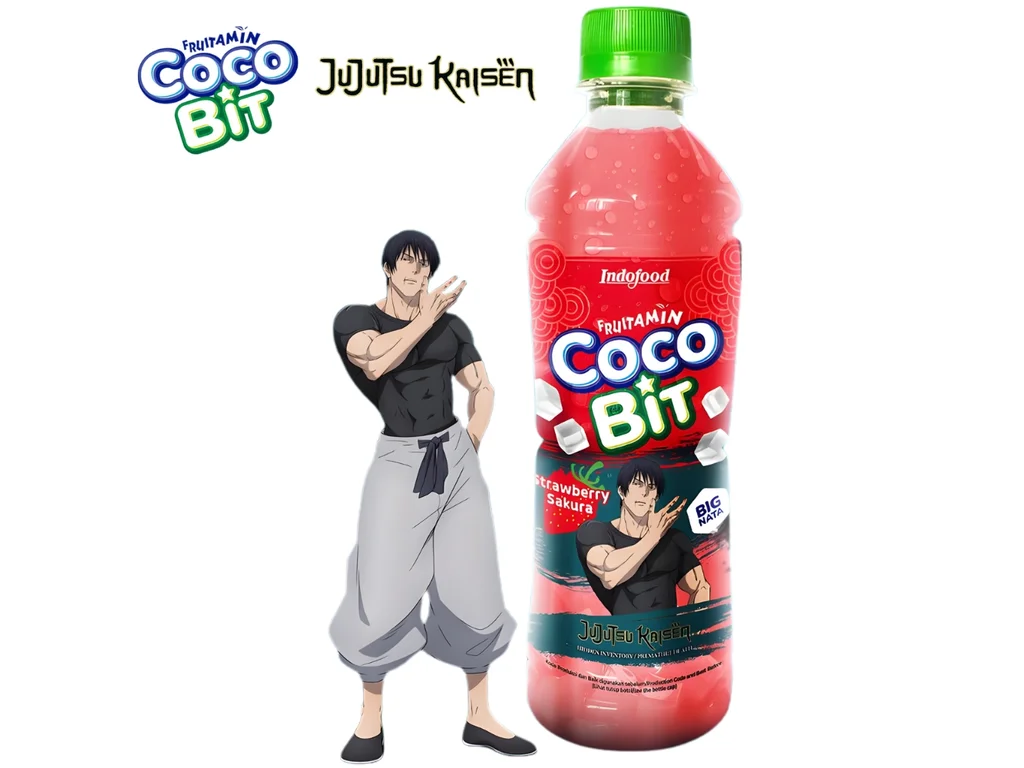 Fruitamin Jujutsu Kaisen Suco Sakura Morango com Nata de Coco 350ml IDN 1