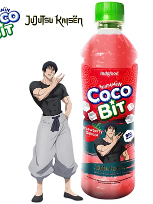 Fruitamin Jujutsu Kaisen Suco Sakura Morango com Nata de Coco 350ml IDN