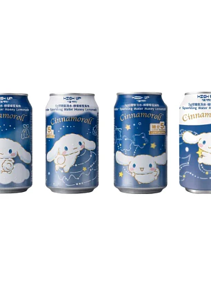 Água com gás Cinnamoroll sabor limonada com mel e canela High Up com menos açúcar 330ml TWN