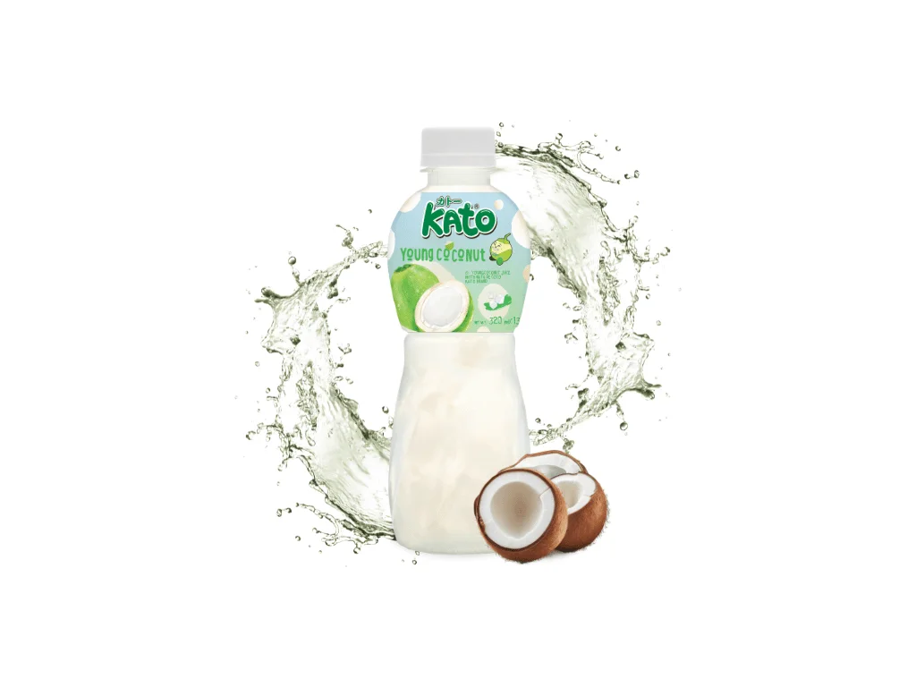 Suco de coco verde Kato com gelatina de nata de coco 320ml THA 1