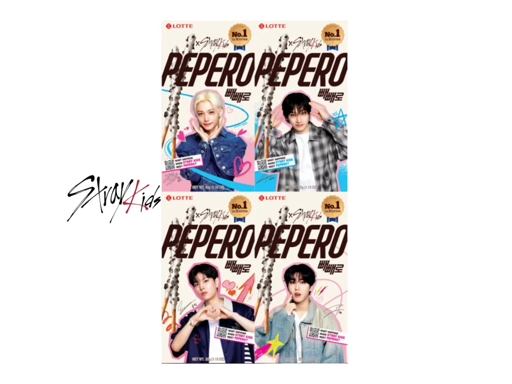 Lotte Pepero Stray Kids Branco Cookie 32g KOR 1