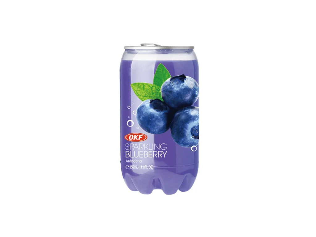 Bebida gaseificada OKF sabor mirtilo 350ml KOR 1