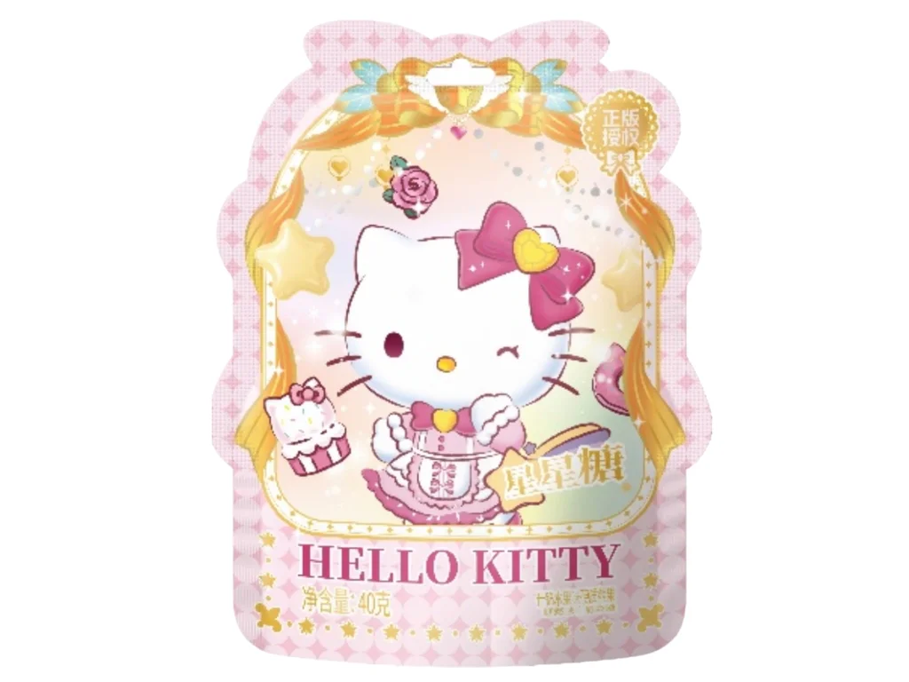 Balas duras sortidas de frutas Hello Kitty da Qi, 40g (CHN) 1