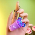 Chaveiro de xícara de chá com leite e sorvete, feito de silicone 1
