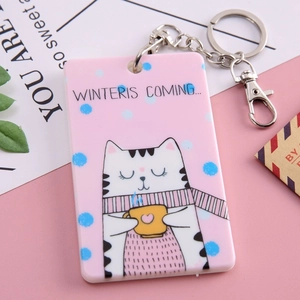 Chaveiro Porta-Cartões Plástico PVC Proteção de Cartões de Identificação de Estudantes e Ônibus Escolares. Ideal para Proteger Seu Cartão de Identificação. Estampas Kawaii de Coelho 2