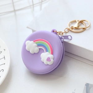 Chaveiro Porta moeda e phones feito de silicone e liga metálica fofo e kawaii 1