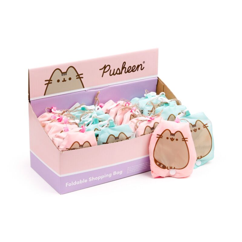 Saco de compras reutilizável dobrável Pusheen the Cat Hearts & 1