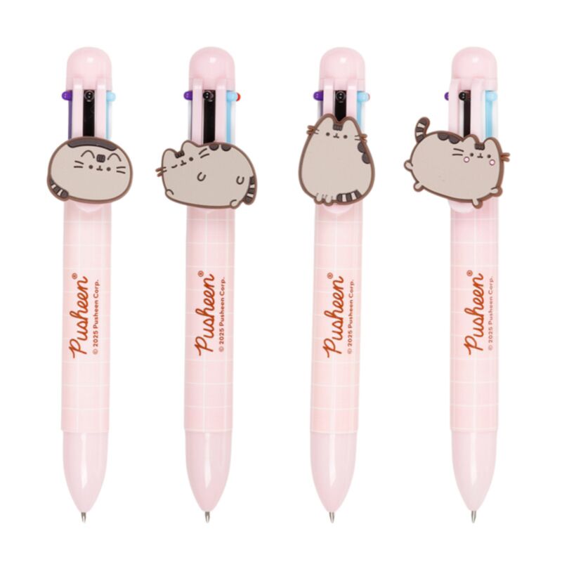 Caneta Multicolor com detalhe em PVC Pusheen (6 Cores) 1