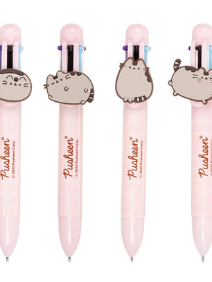 Caneta Multicolor com detalhe em PVC Pusheen (6 Cores)