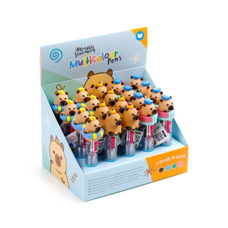 Caneta Multicor Capivara com Topper (4 Cores) 1