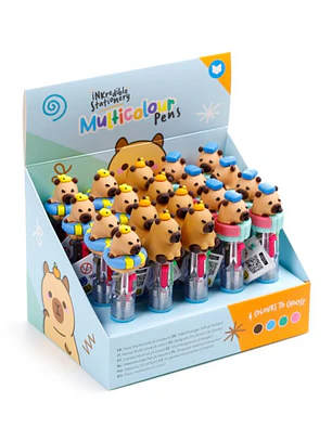 Caneta Multicor Capivara com Topper (4 Cores)