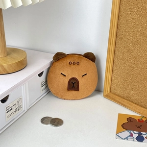 Carteira de moedas fofa de pelúcia de capivara, mini bolsa 2