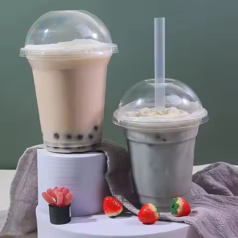 Copo com palhinha para chá de bolhas 500ml 1