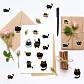 Rolo de adesivos decorativos de gato preto em papel washi para scrapbooking, selagem de envelopes e muito mais. Design kawaii com poses de gato. - Thumbnail 10