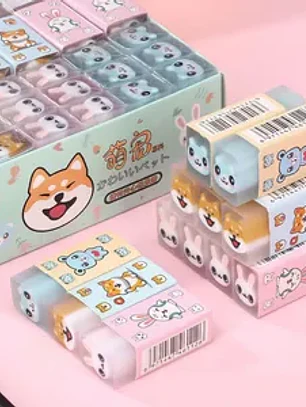 Borrachas de desenho de Bichinhos em formato de sanduíche feitas de PVC macio