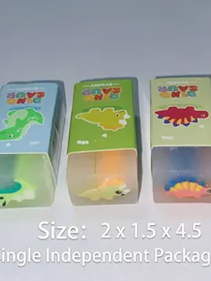 Borrachas de PVC em formato de sanduíche com dinossauros