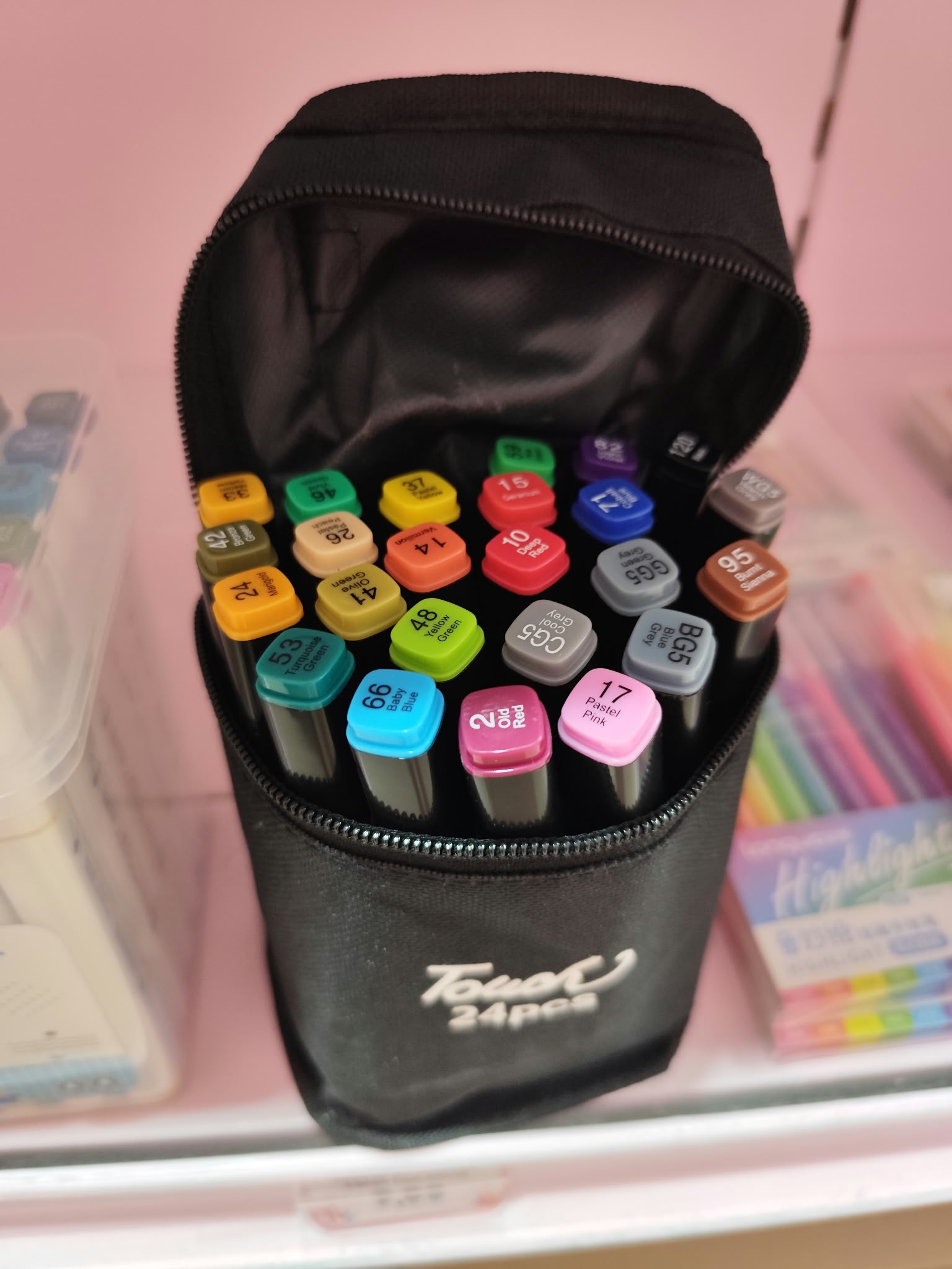 Caneta marcadora 24pcs com bolsa 1