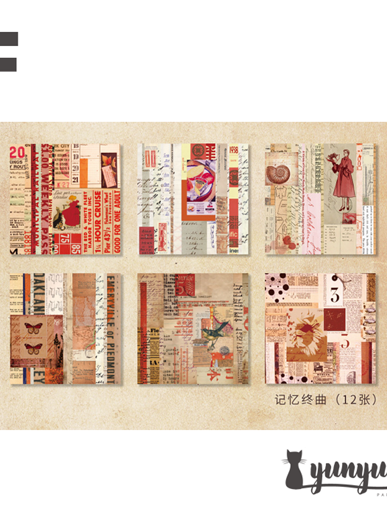 Stickers Collage Retro  XL - 12 pzas 7