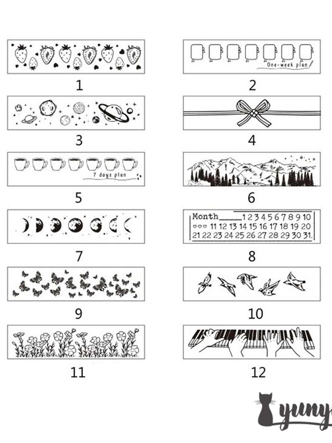 Timbre Misceláneo Rectangular - 8 cm 5