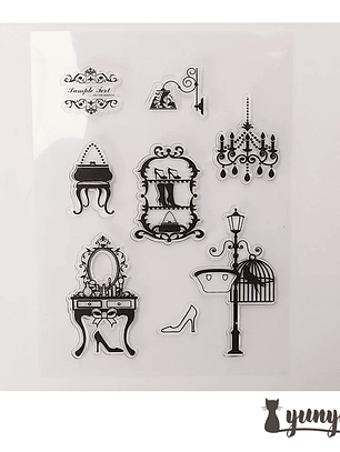 Sellos Vintage Lady - 8 pzas