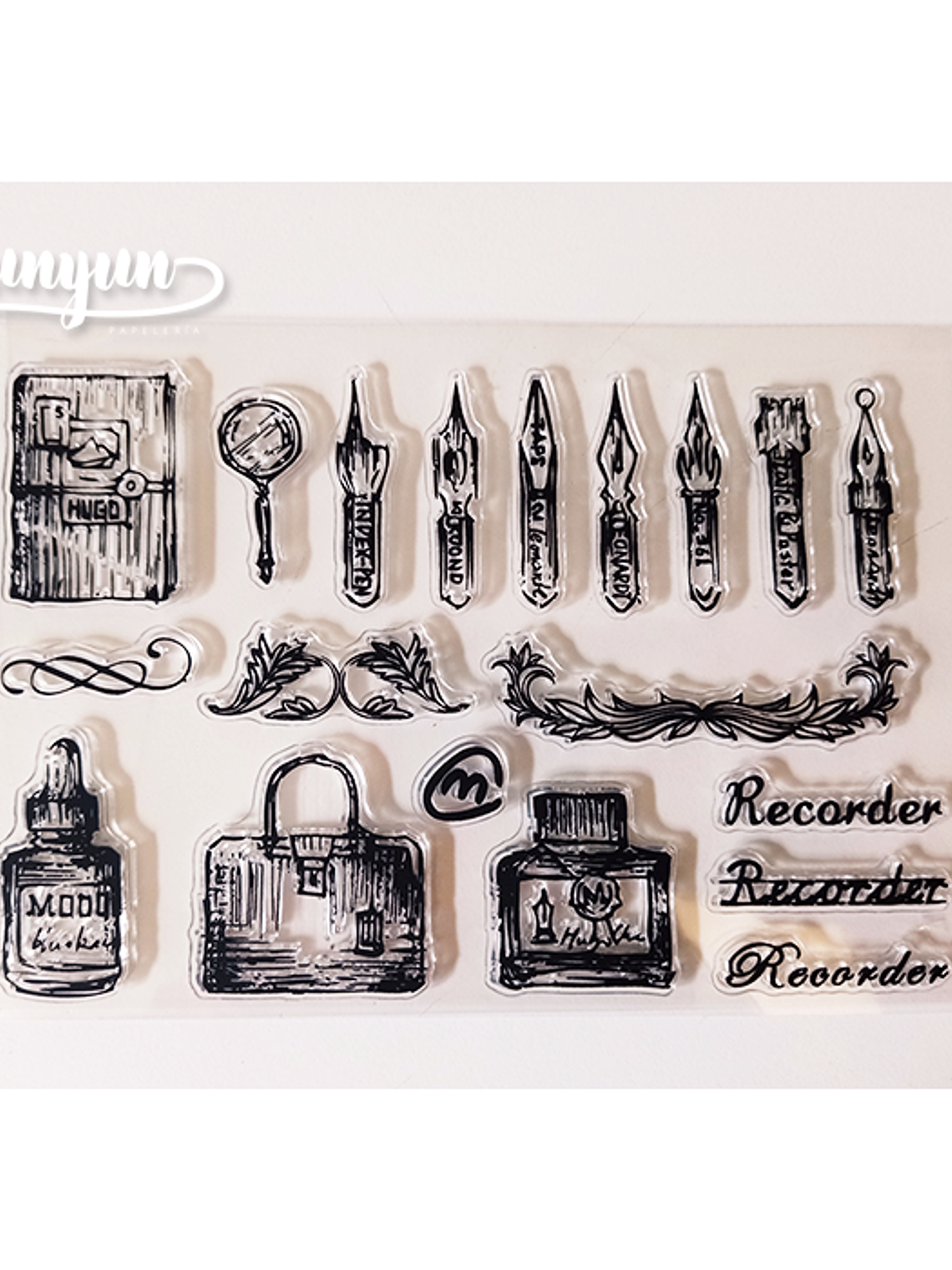 Sellos Silicona Escritura Vintage - 19 pzas 1