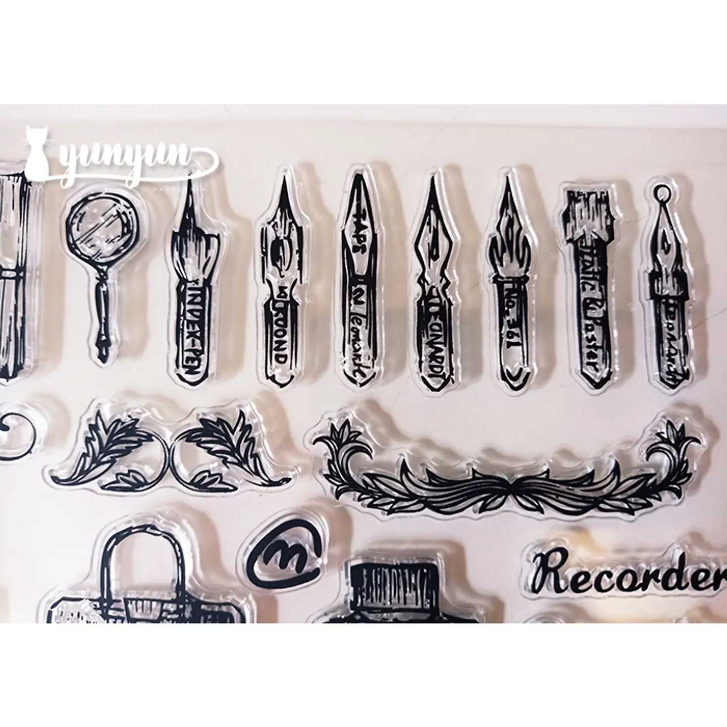 Sellos Silicona Escritura Vintage - 19 pzas 3