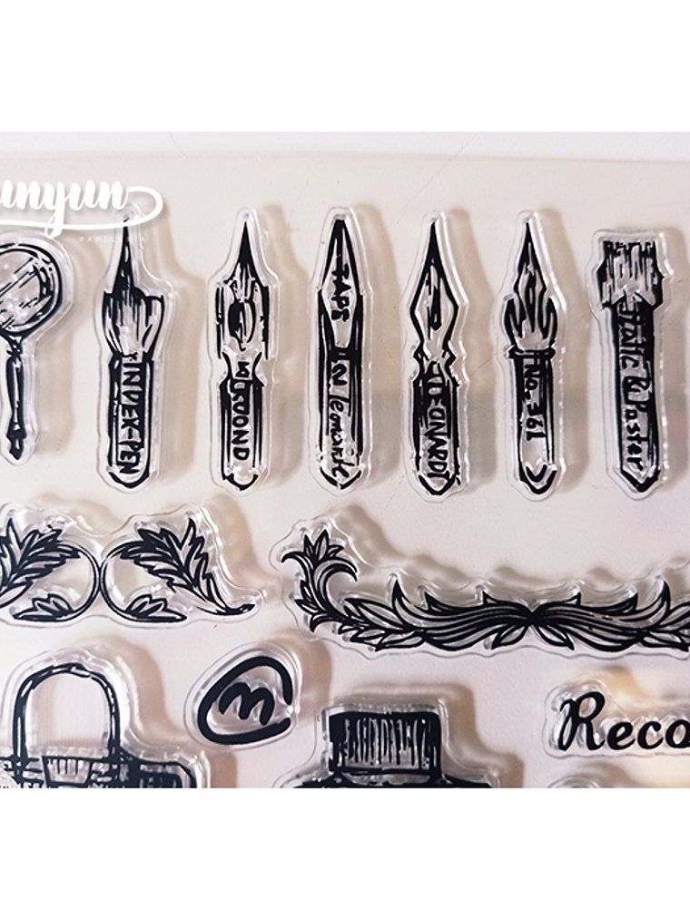 Sellos Silicona Escritura Vintage - 19 pzas 3