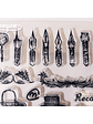 Sellos Silicona Escritura Vintage - 19 pzas - Miniatura 3